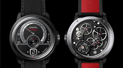 Chanel red and black watch
