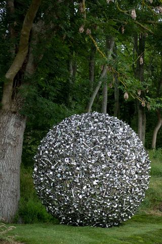 Stainless Steel sculpture in farm