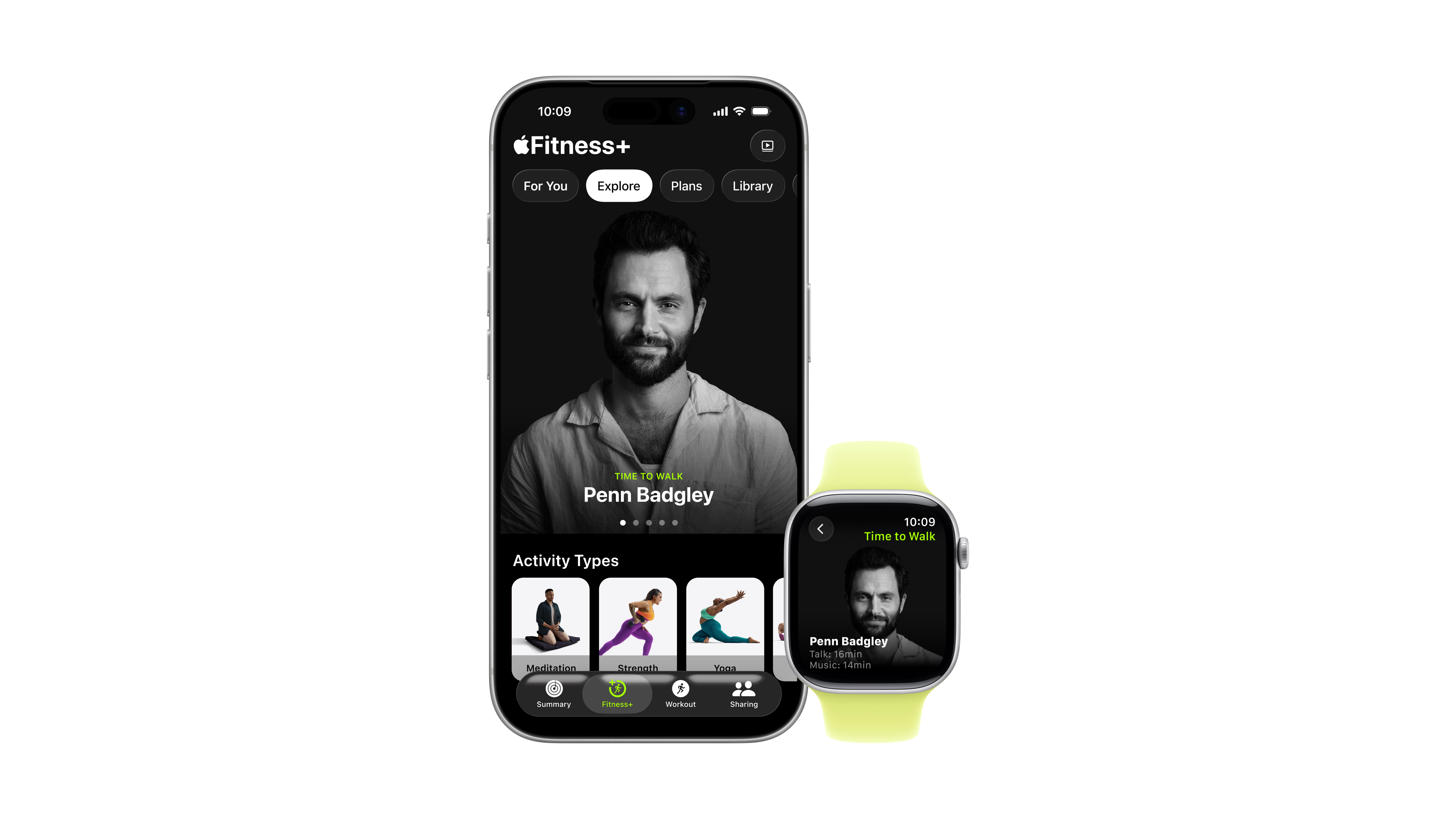 Apple Fitness+ Time to Walk Penn Badgley