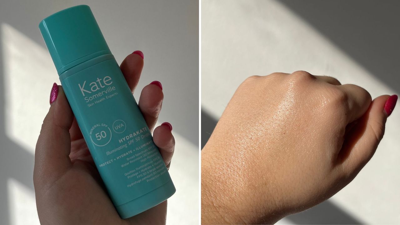 Kate Somerville illuminating SPF bottle and swatch