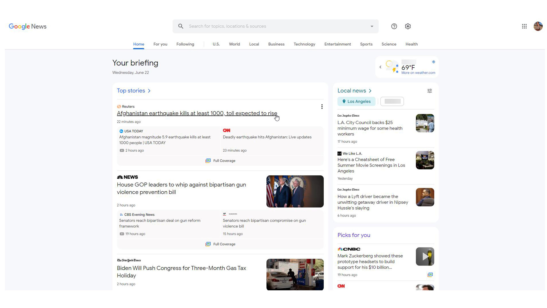 Image of the new Google News