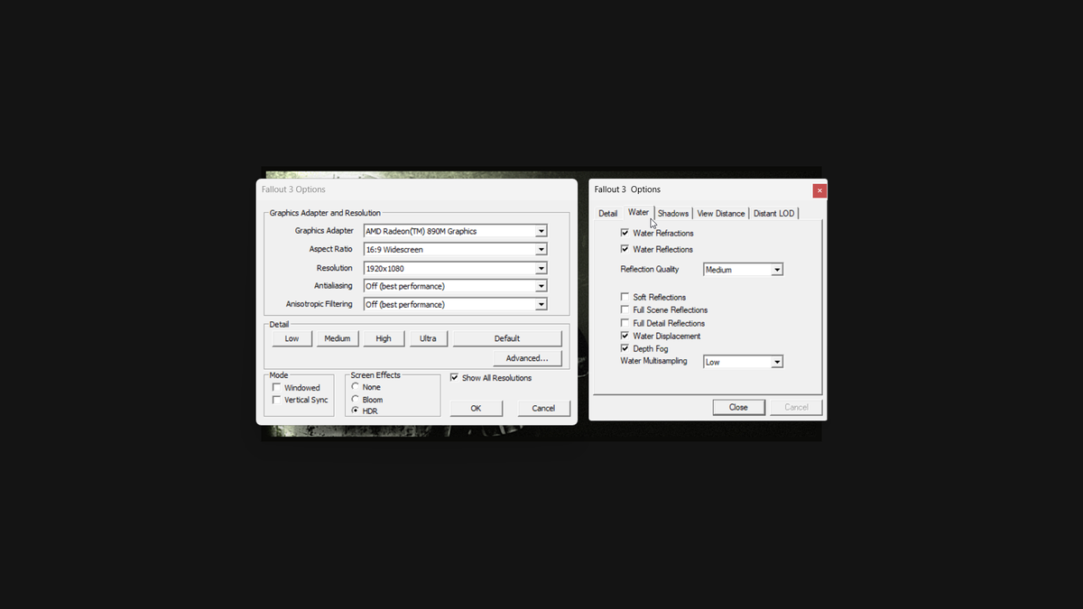Fallout 3 settings