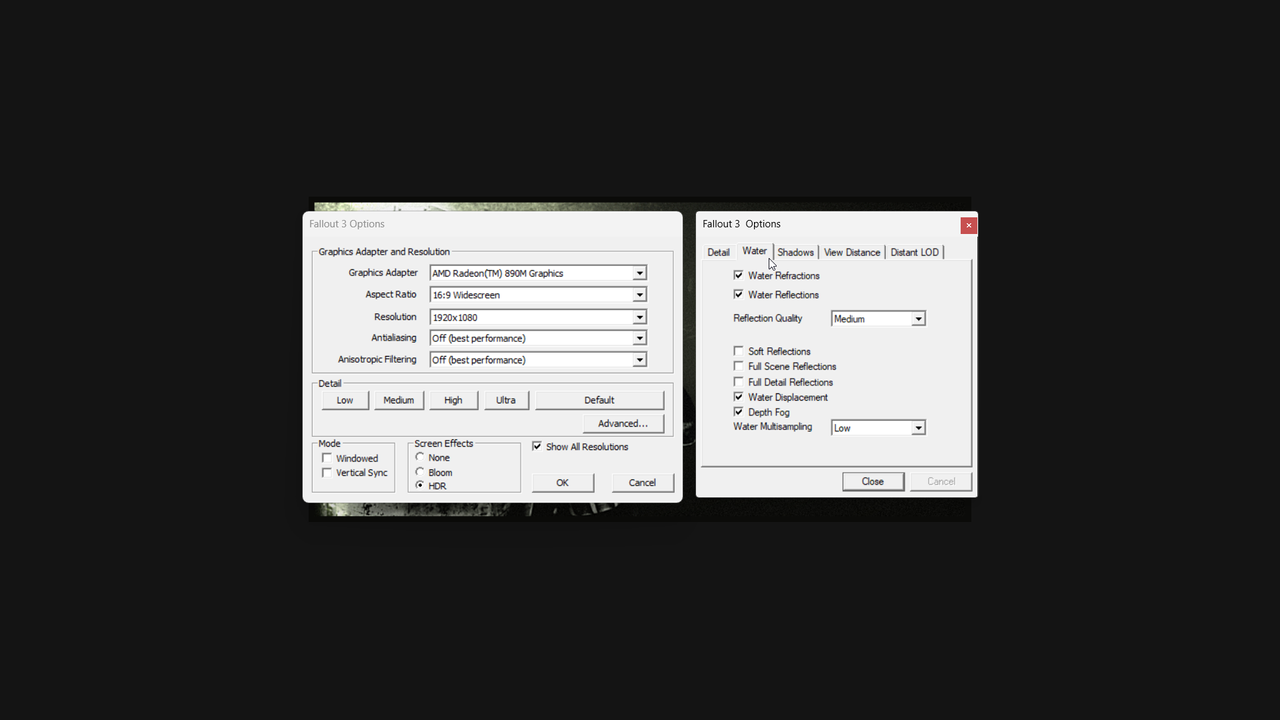 Fallout 3 settings
