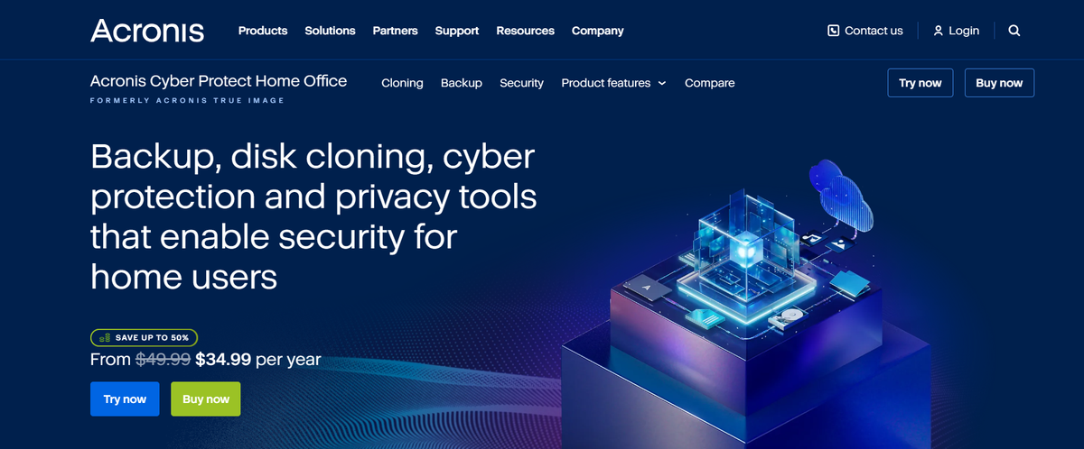 Acronis cyber protect deal landing page