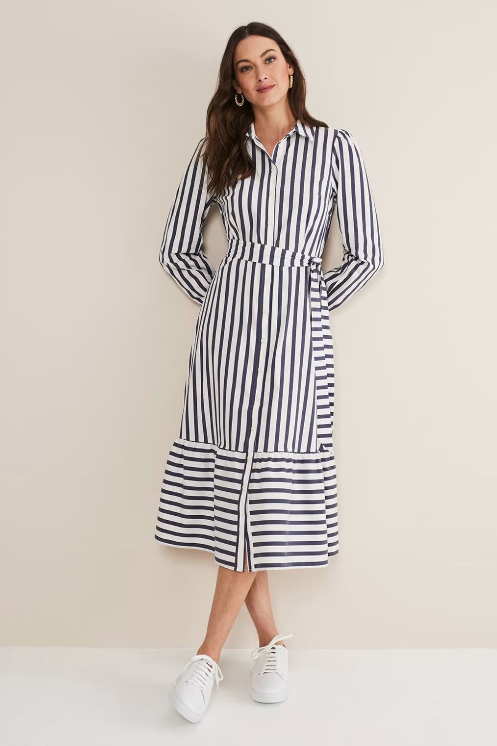 Henley Striped Midaxi Dress