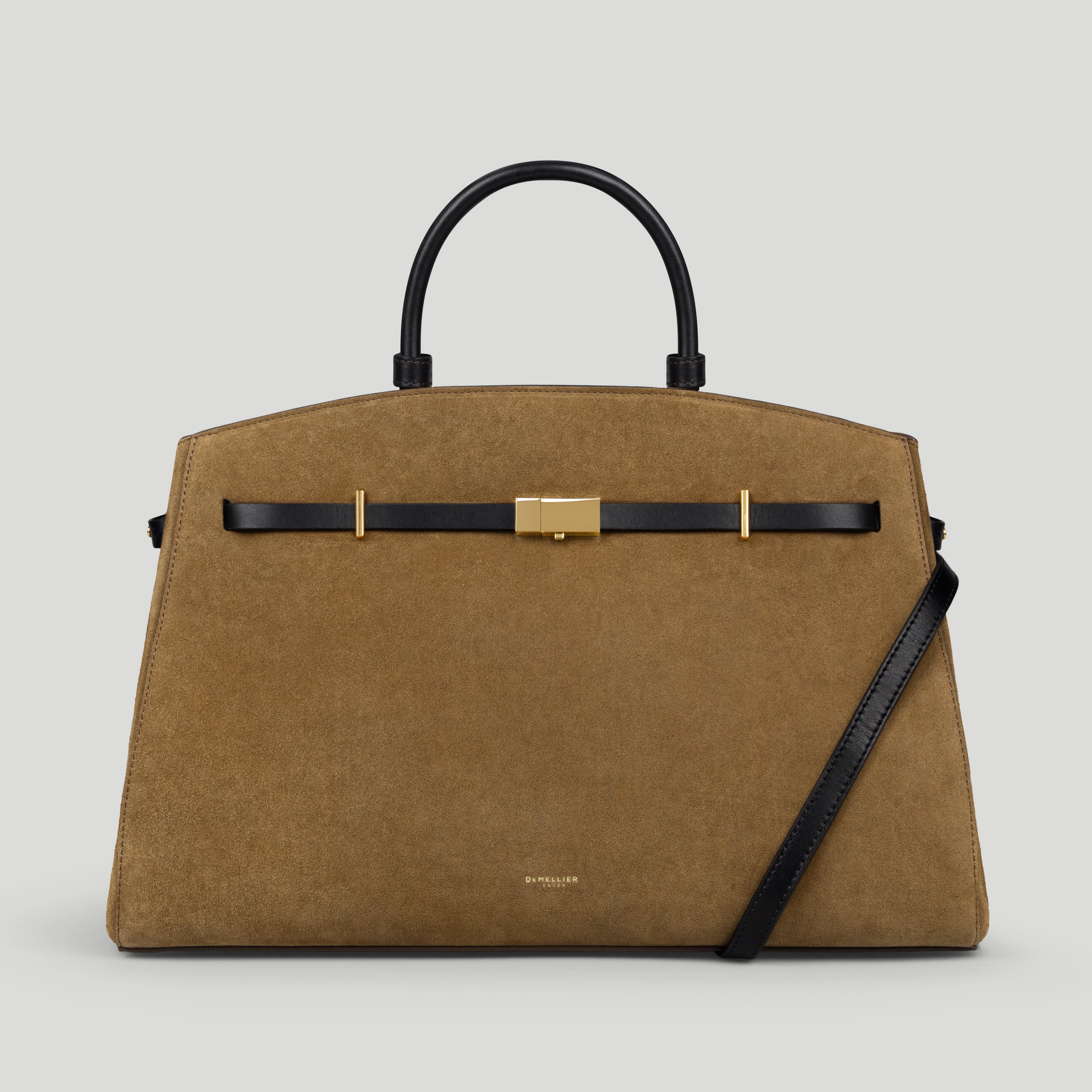 The Hudson | Tobacco Suede &amp;amp; Black Smooth | Demellier