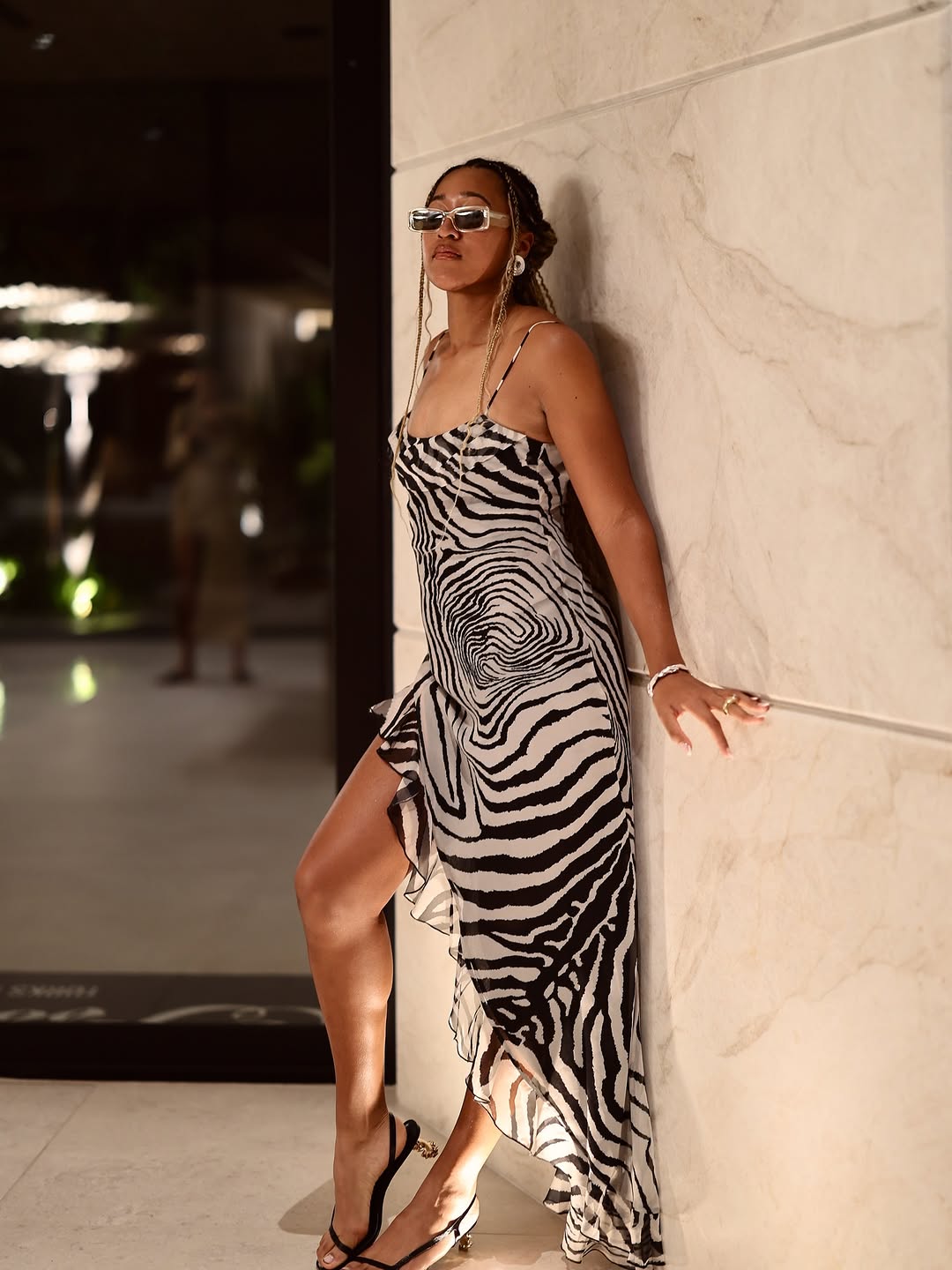 Naomi Osaka wore a zebra-print dress on vacation