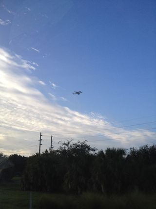 Endeavour Flyover of Orlando International Airport