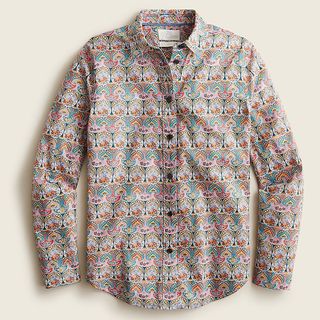 Best shirts for women include this Liberty x J.Crew printed paisley shirt