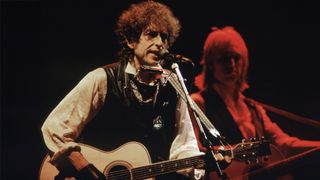 Bob Dylan and Tom Petty perform in concert at the San Diego Sports Arena, June 9, 1986 in San Diego, California. 