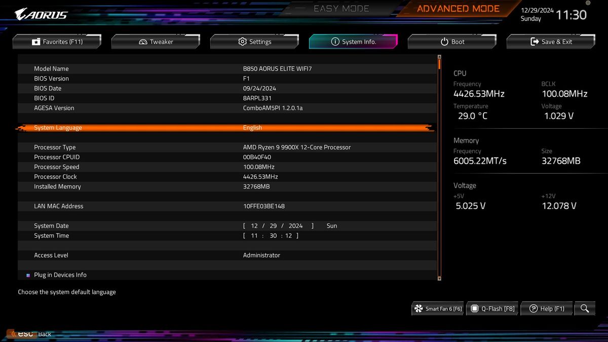 Gigabyte B850 Aorus Elite Wifi 7