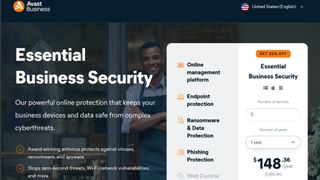 Avast Business Security website screenshot.