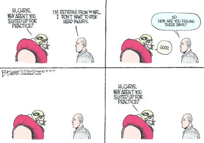 Editorial cartoon U.S. NFL health