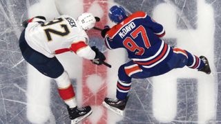 EDMONTON, CANADA - JUNE 4: Connor McDavid #97 of the Edmonton Oilers takes a face-off against Tomas Nosek #92 of the Florida Panthers during the second period of Game One of the 2025 Stanley Cup Final at Rogers Place on June 4, 2025, in Edmonton, Canada. (Photo by Andy Devlin/NHLI via Getty Images)