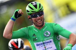 CHATEAUROUX FRANCE JULY 01 Mark Cavendish of The United Kingdom and Team Deceuninck QuickStep Green Points Jersey celebrates at arrival during the 108th Tour de France 2021 Stage 6 a 1606km stage from Tours to Chteauroux LeTour TDF2021 on July 01 2021 in Chateauroux France Photo by Tim de WaeleGetty Images