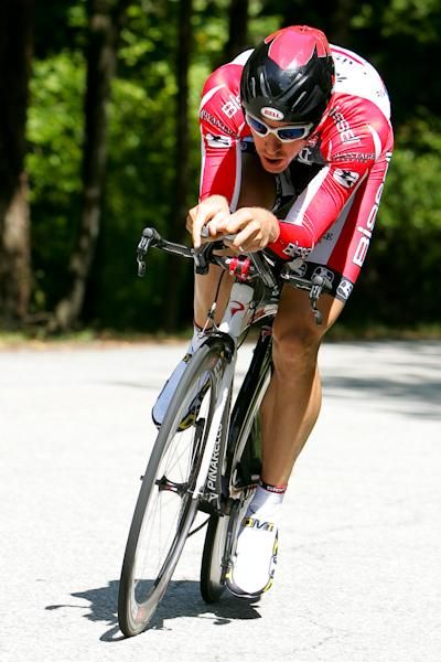 Ben Jacques-Maynes (Bissell) coming through on his last lap.