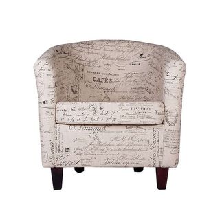 Dunelm Madelaine Script Tub Chair in dark grey upholstery