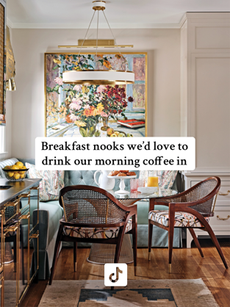 Breakfast nook with artwork