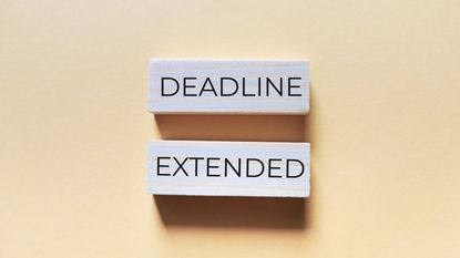 deadline extended written on blocks for tax deadline