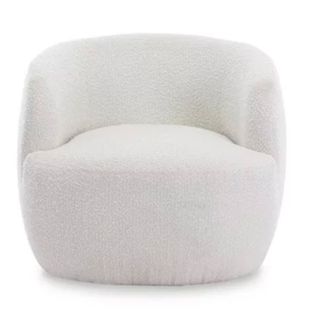 White Leo Fabric Swivel Chair