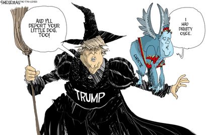 Political Cartoon U.S. Trump Christie 2016