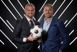 Kasper Schmeichel with father Peter Schmeichel at FIFA's The Best awards in 2018.