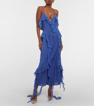 Khaite, Pim Ruffled Silk Georgette Slip Dress