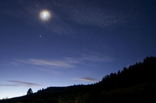 Jupiter, Venus and the moon over Teide National Park, Canary Islands