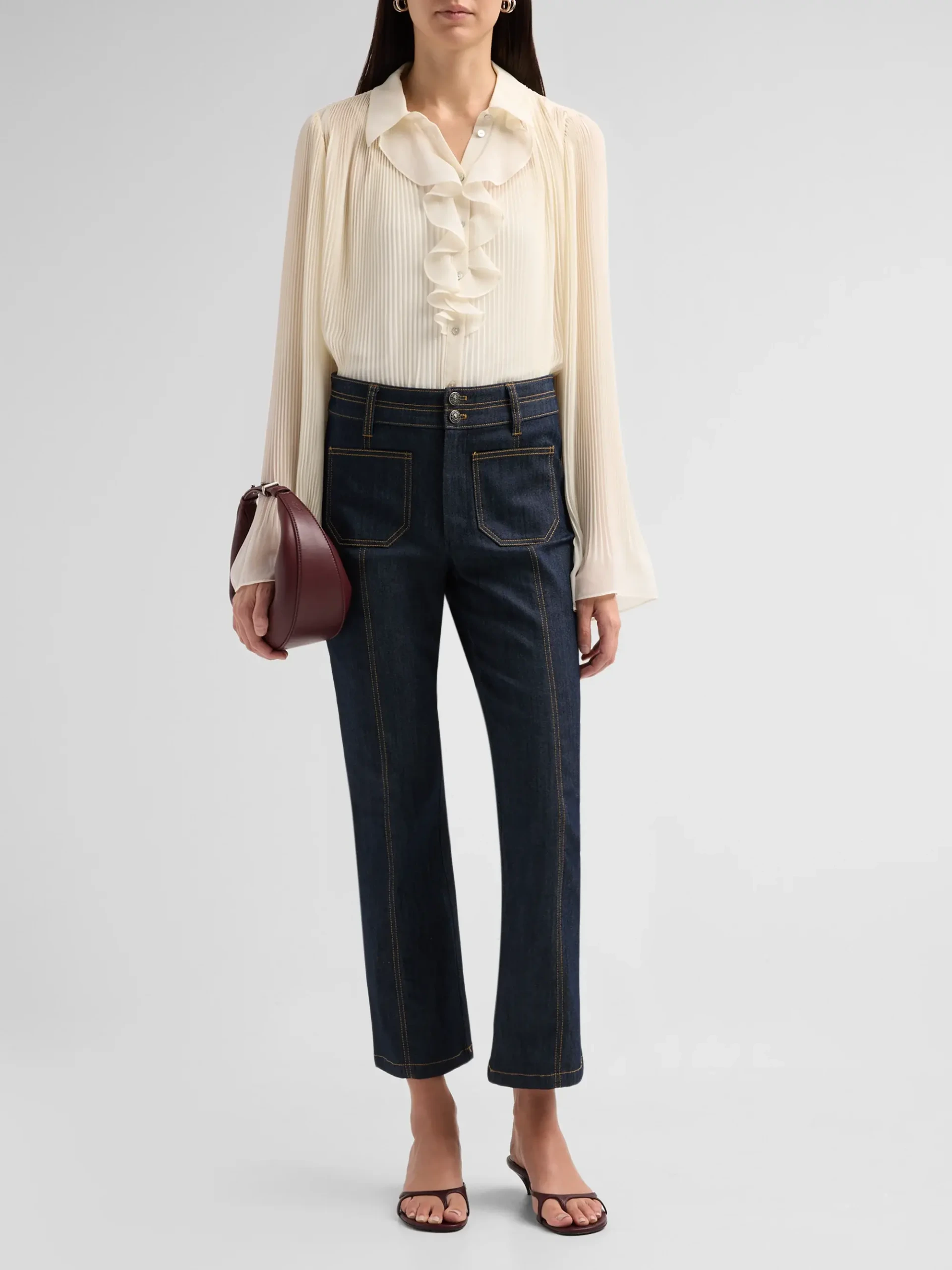 Aleyna Pleated Ruffled Blouse