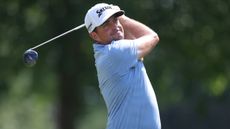 Keegan Bradley takes a shot in the Travelers Championship