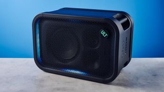 A black Sony ULT Tower 5 portable party speaker