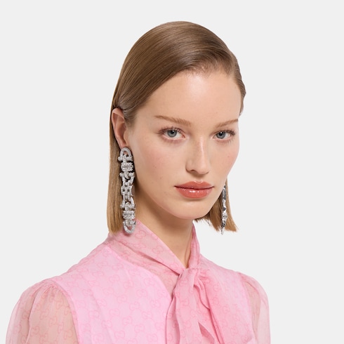 Gucci Staffa Crystal Earrings