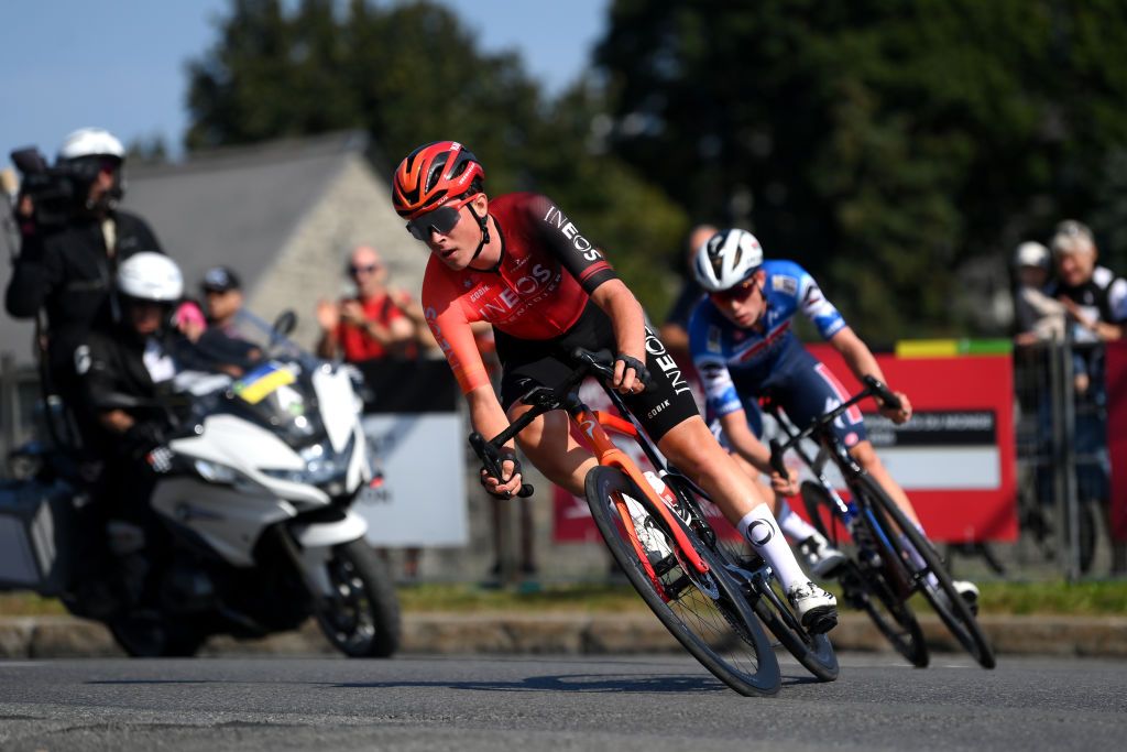 MONTREAL QUEBEC SEPTEMBER 15 Michael Leonard of Canada and Team INEOS Grenadiers competes in the breakaway during the 13th Grand Prix Cycliste de Montreal 2024 a 2091km one day race from Montreal to Montreal UCIWT on September 15 2024 in Montreal Quebec Photo by Alex BroadwayGetty Images