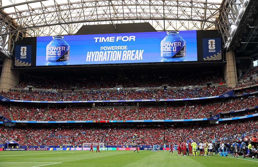 General view inside Houston Stadium during a hydration break in the FIFA World Cup 2026