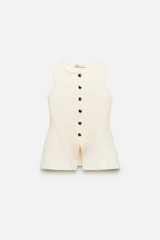 Basic Knit Gold Button Vest