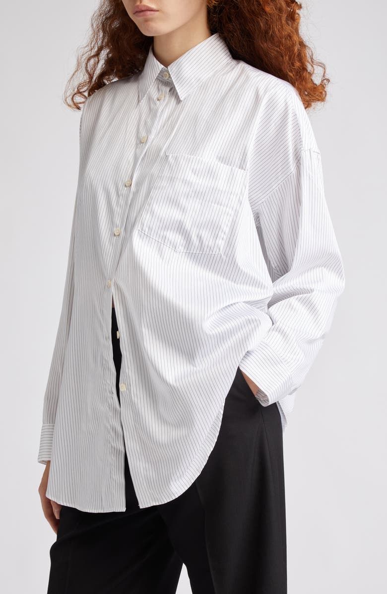 Sueli Pinstripe Oversize Cotton Poplin Shirt