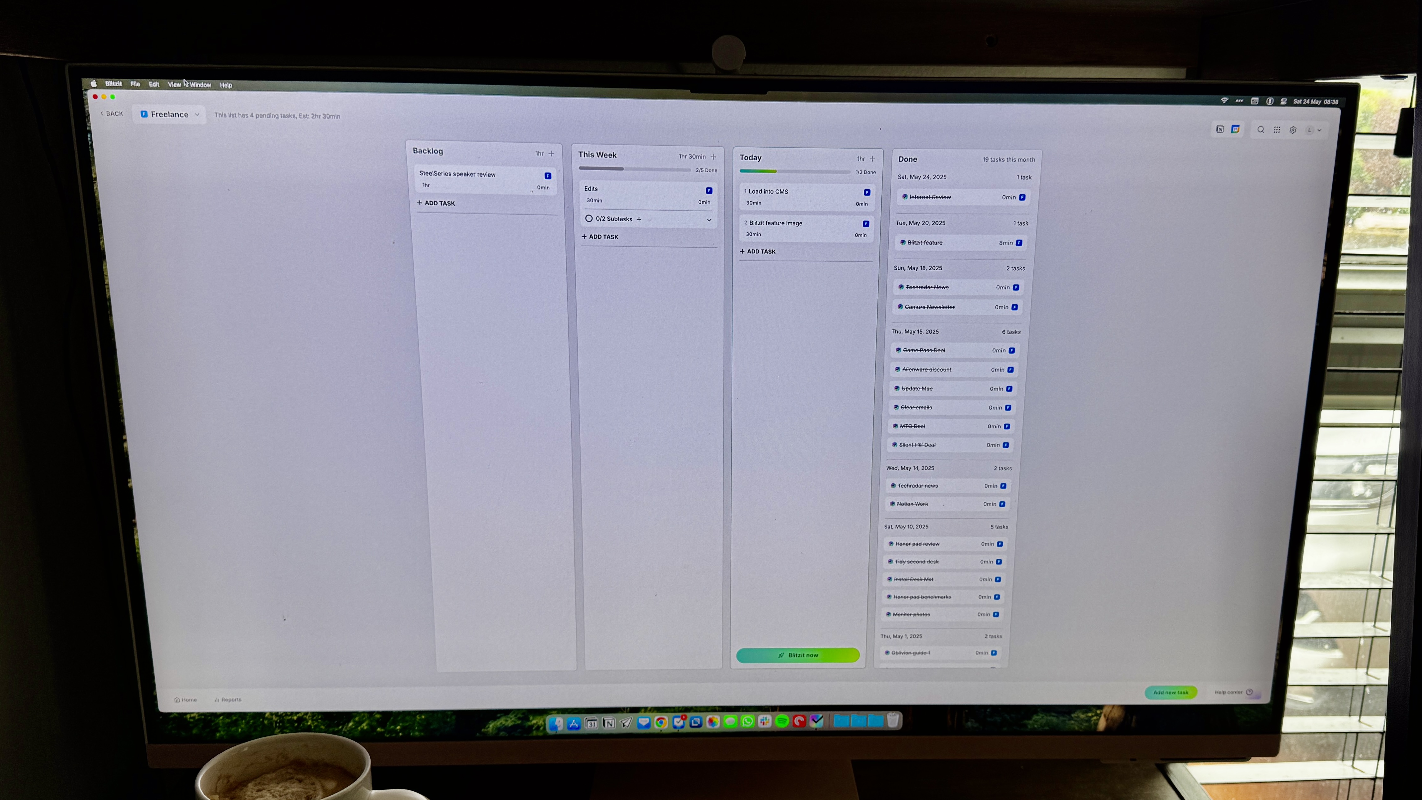 Blitzit app on desktop display