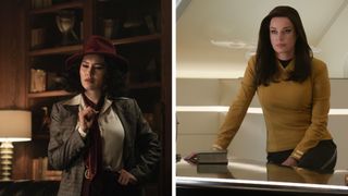 Rebecca Romijn and Christina Chong as Una and La'an in Star Trek: Strange New Worlds