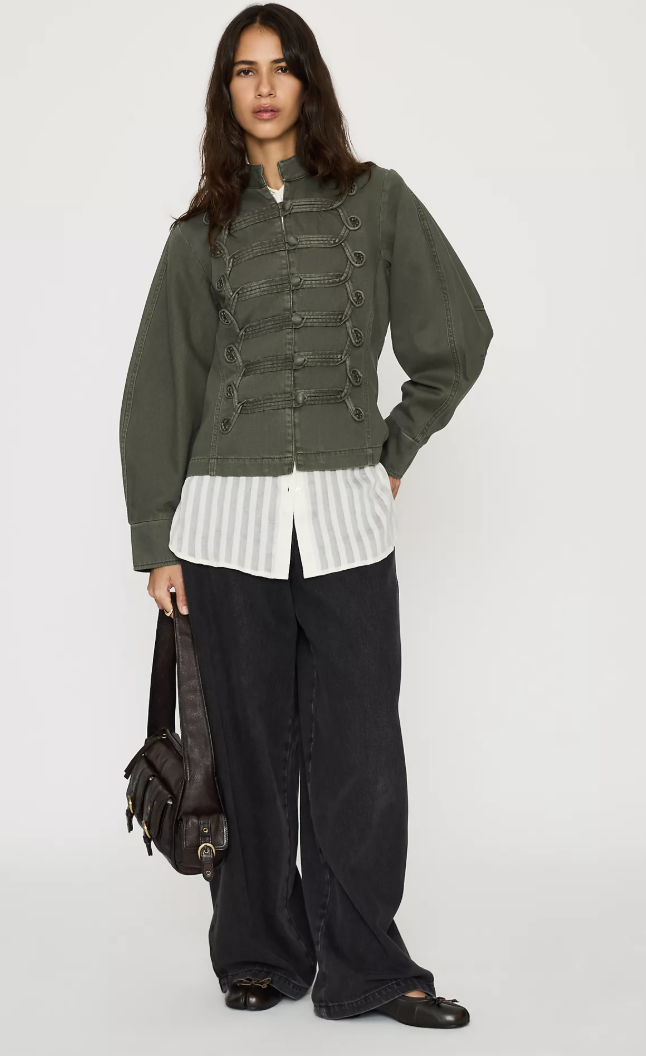 Anthropologie, Denim Military Jacket