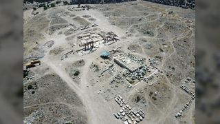 A bird's-eye view of the archaeological site at Blaundos.
