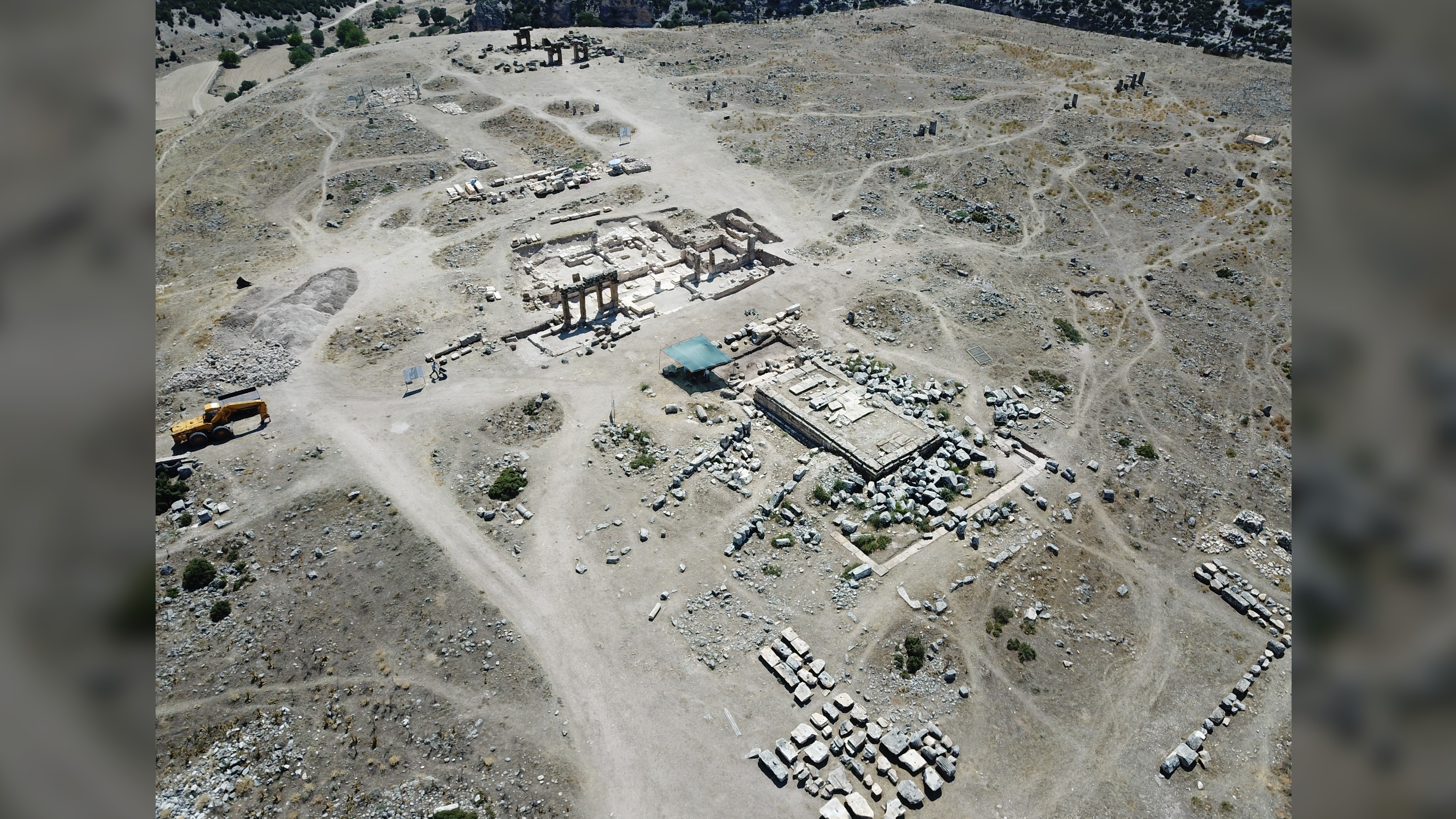 A bird's-eye view of the archaeological site at Blaundos.