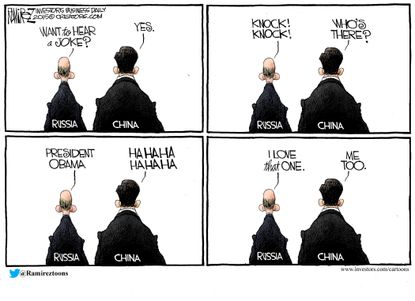 Obama cartoon World China Russia Putin