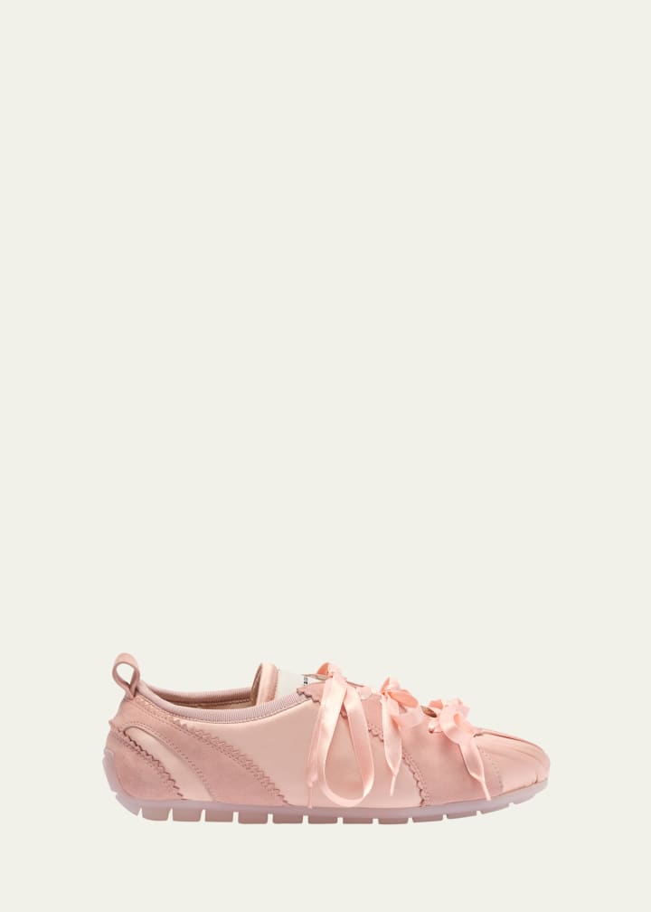 Ribbon-Tie Ballerina Sneakers