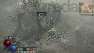 Finding one of the Diablo 4 Altars of Lilith behind a tree