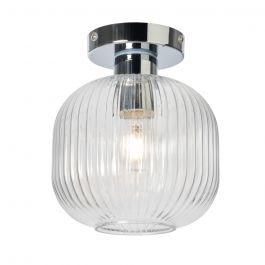 Lynda Bathroom Flush Ceiling Light, Chrome