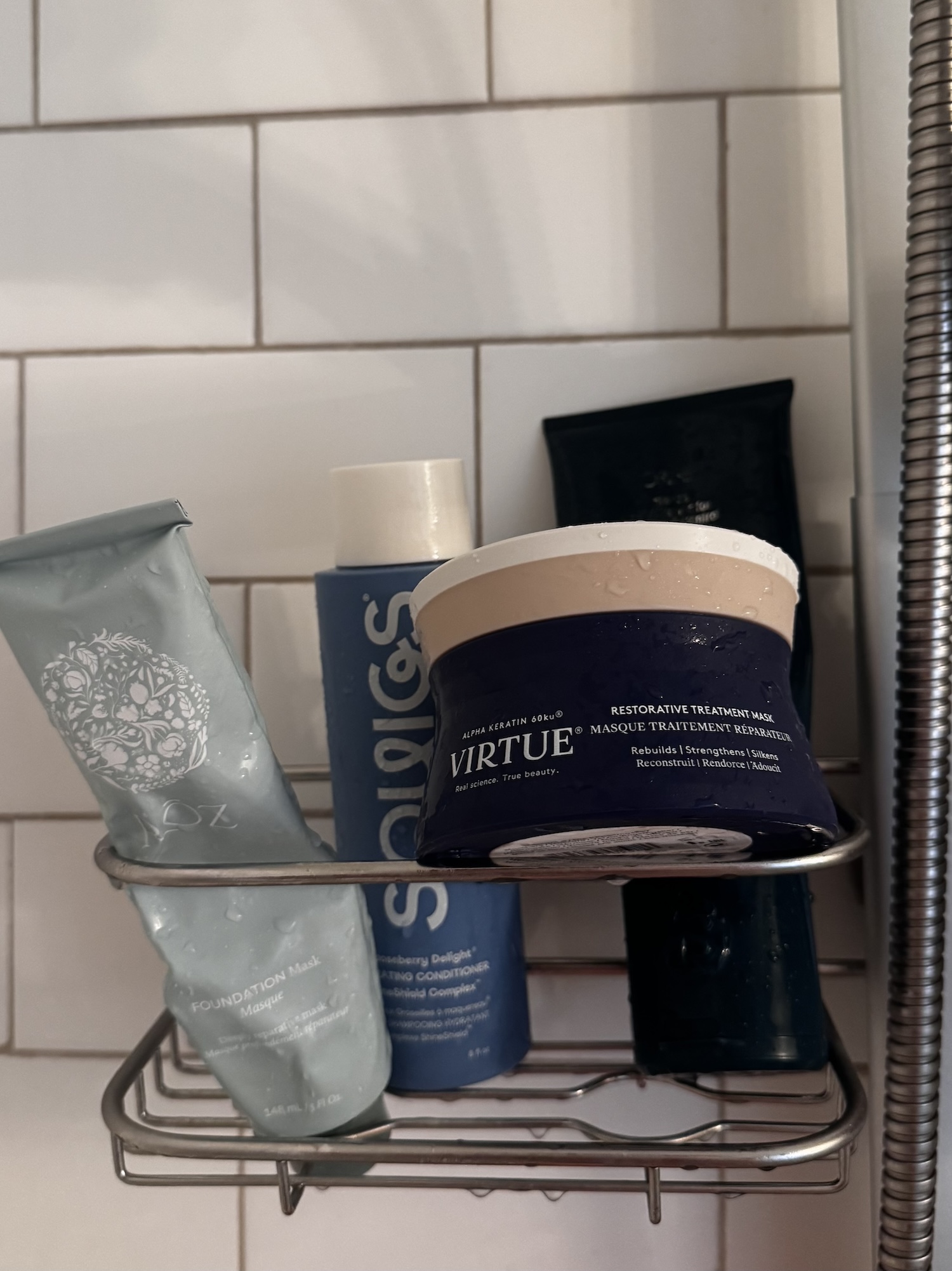 The conditioners in my shower won't even fit on one shelf. They're all necessary, though.