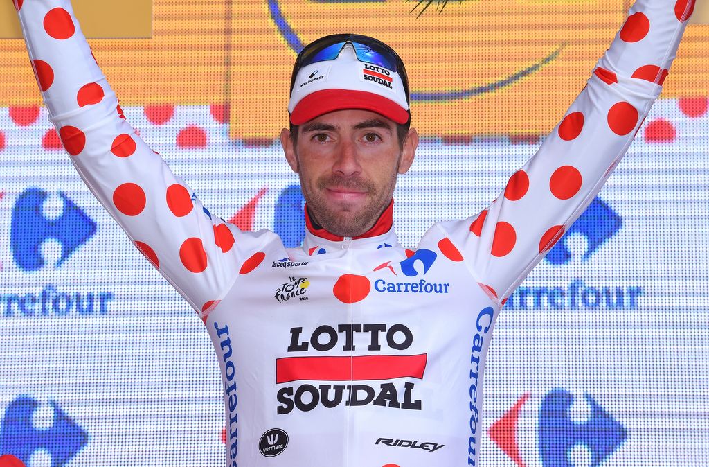 Thomas De Gendt (Lotto Soudal) is back in the KOM jersey after the stage win