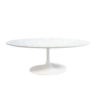 A marble round table