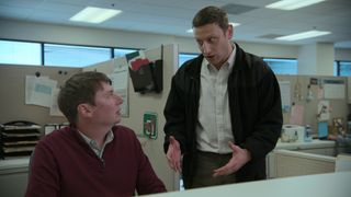 (L, R) Mike O'Brien and Tim Robinson in the Calico Cut Pants sketch in i think you should leave with tim robinson
