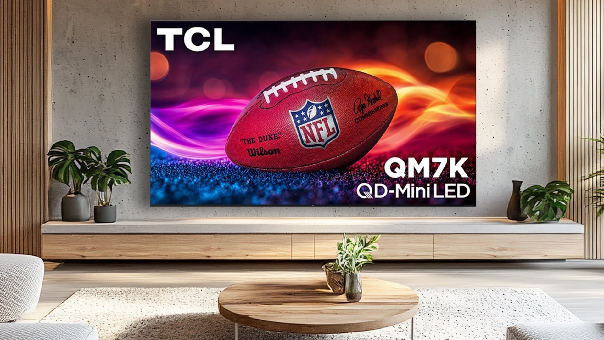 TCL QM7K TV in a living room setup